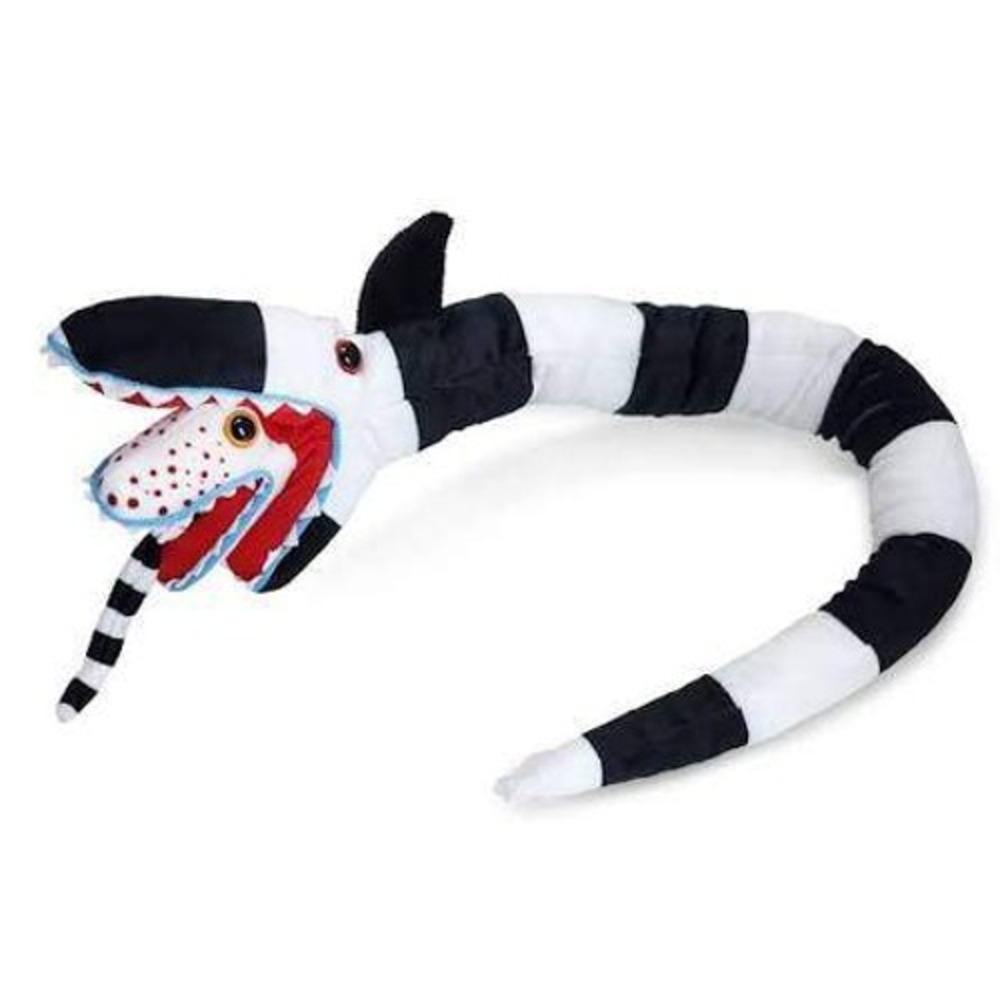 Beetlejuice Sandworm Plush Best Plush Black White striped